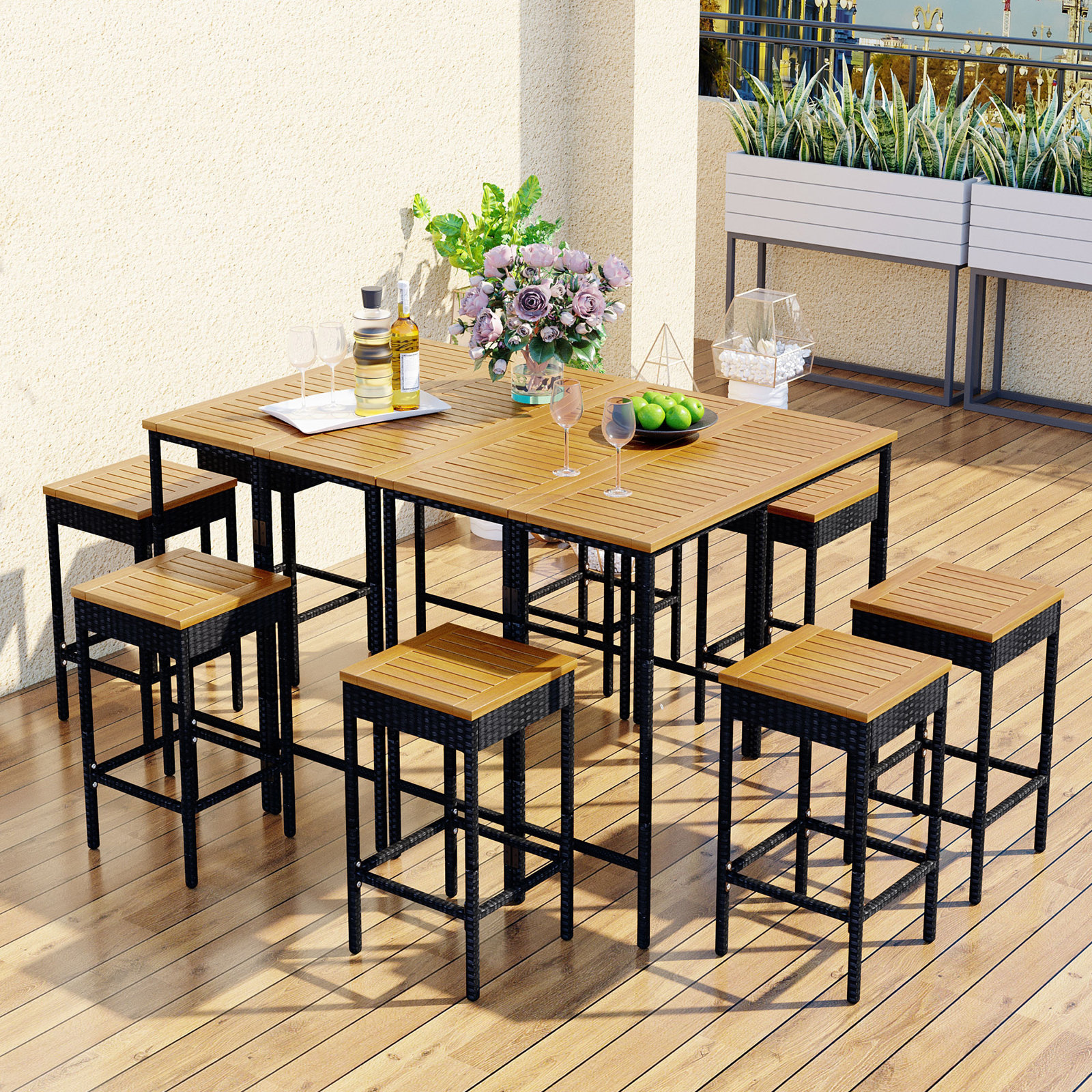 Latitude Run? Tervel Rectangular 8 - Person Outdoor Dining Set